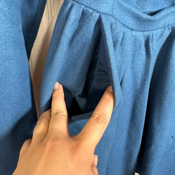 H&M Fit  and Flare Blue Wool Blend Peacoat 8‎ - Picture 3 of 7
